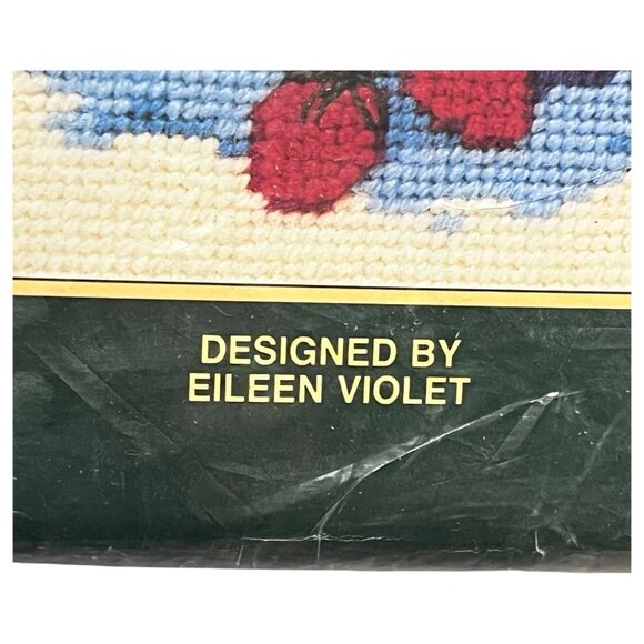 Vintage Sunset Fruit Basket Needlepoint Kit NEW 9 X 12 100% Wool Made In USA - Picture 4 of 9